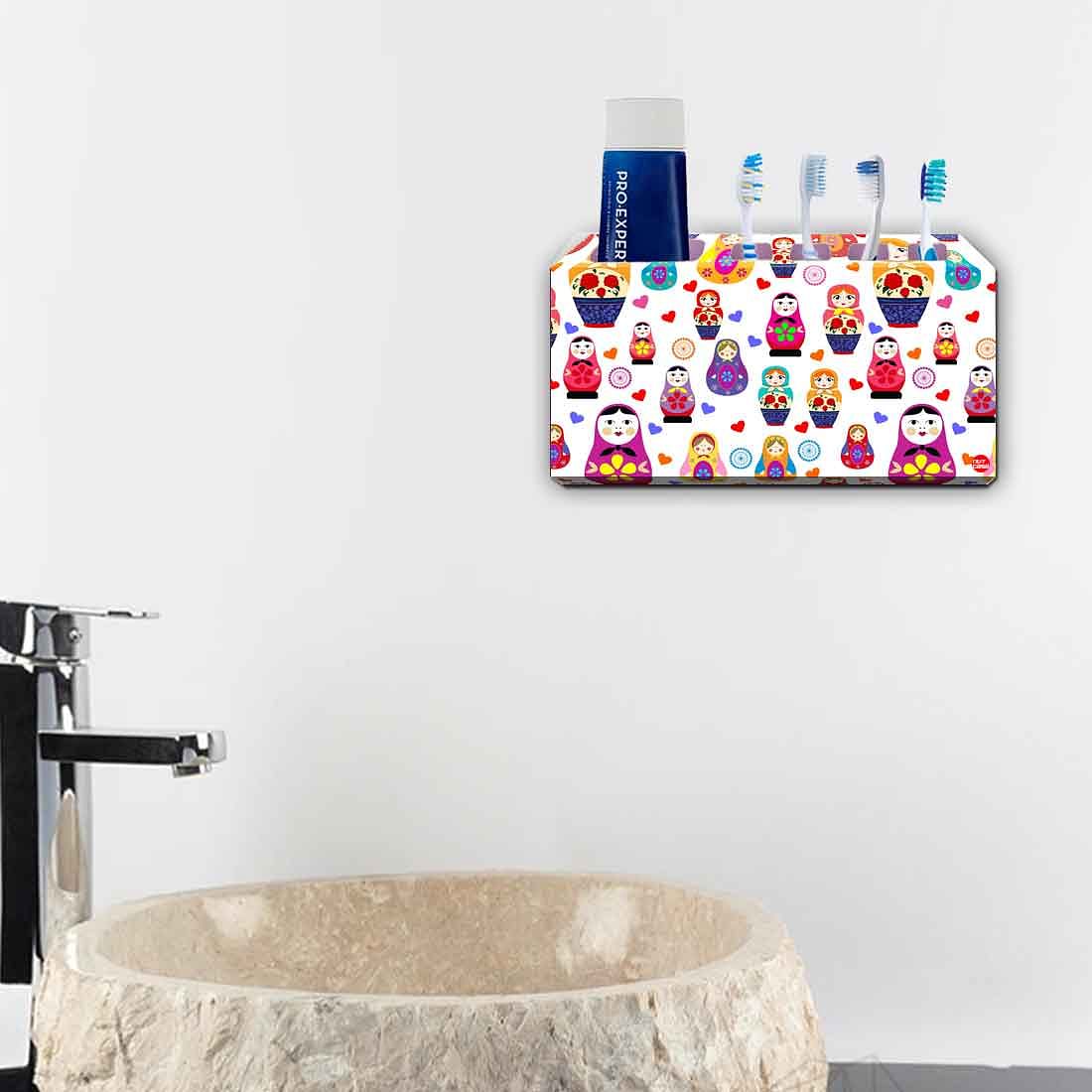Toothbrush Holder Wall Mounted -Alcohol Design Ink Color Nutcase