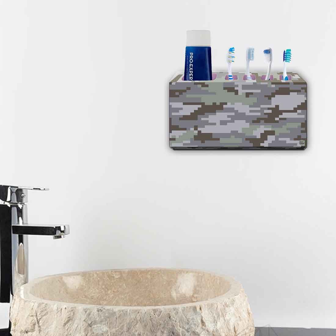 Toothbrush Holder Wall Mounted -8 Bit Camo Nutcase