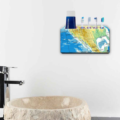 Toothbrush Holder Wall Mounted -Map Nutcase