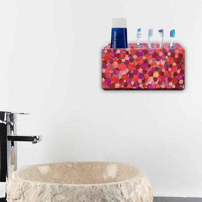 Toothbrush Holder Wall Mounted -Pink Marble Dots Nutcase