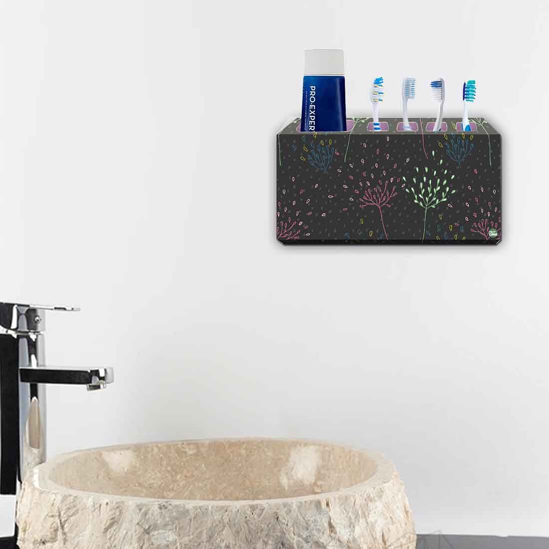 Toothbrush Holder Wall Mounted -Flower Petals Nutcase