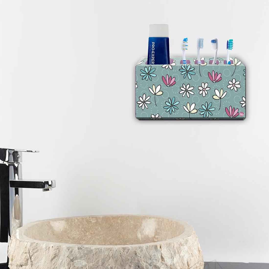 Toothbrush Holder Wall Mounted -Leaves and Petals Nutcase