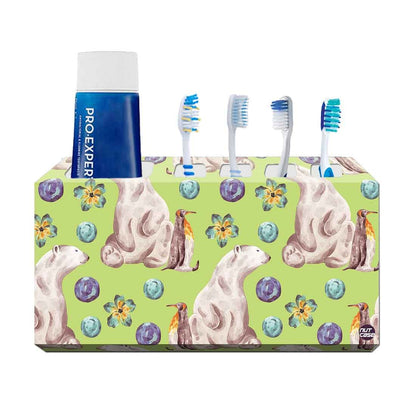 Toothbrush Holder Wall Mounted -Polar Bear Forest Nutcase