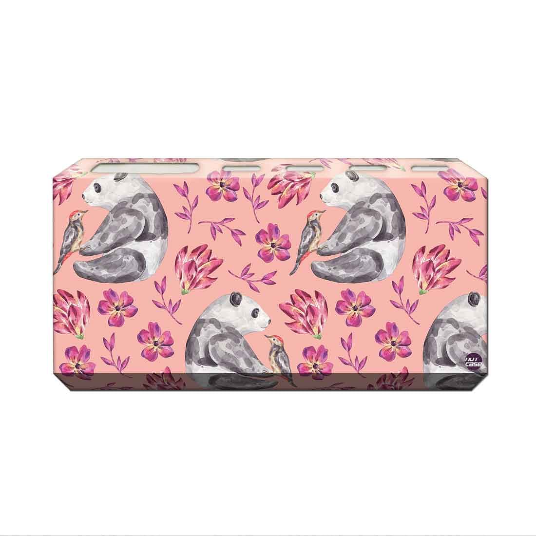 Toothbrush Holder Wall Mounted -Pink Floral Panda Nutcase