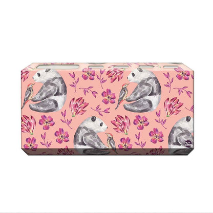 Toothbrush Holder Wall Mounted -Pink Floral Panda Nutcase