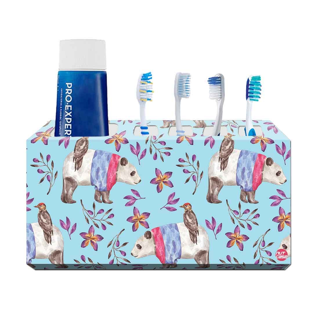 Toothbrush Holder Wall Mounted -Bird & Panda Nutcase