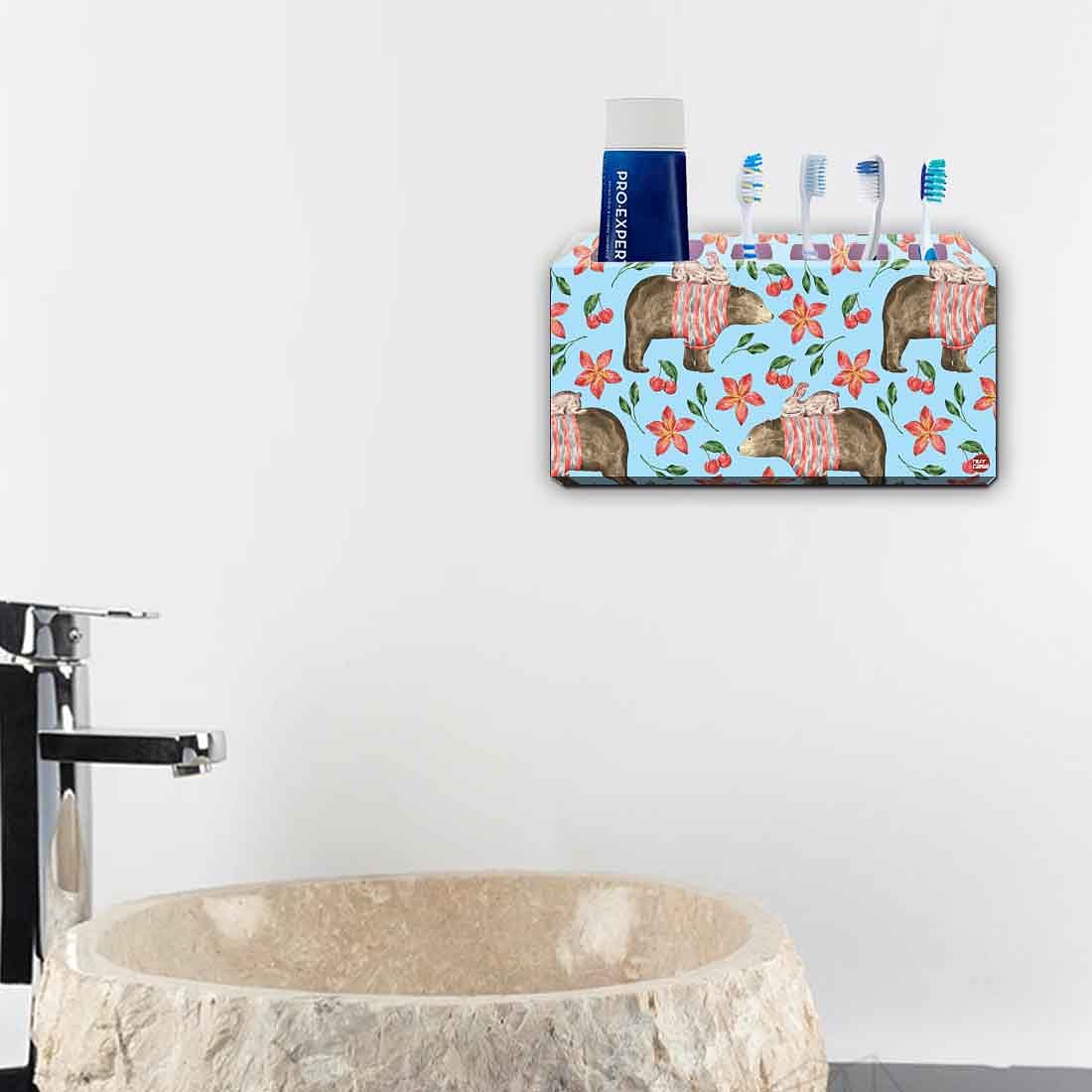 Toothbrush Holder Wall Mounted -Panda & Rabbit Nutcase