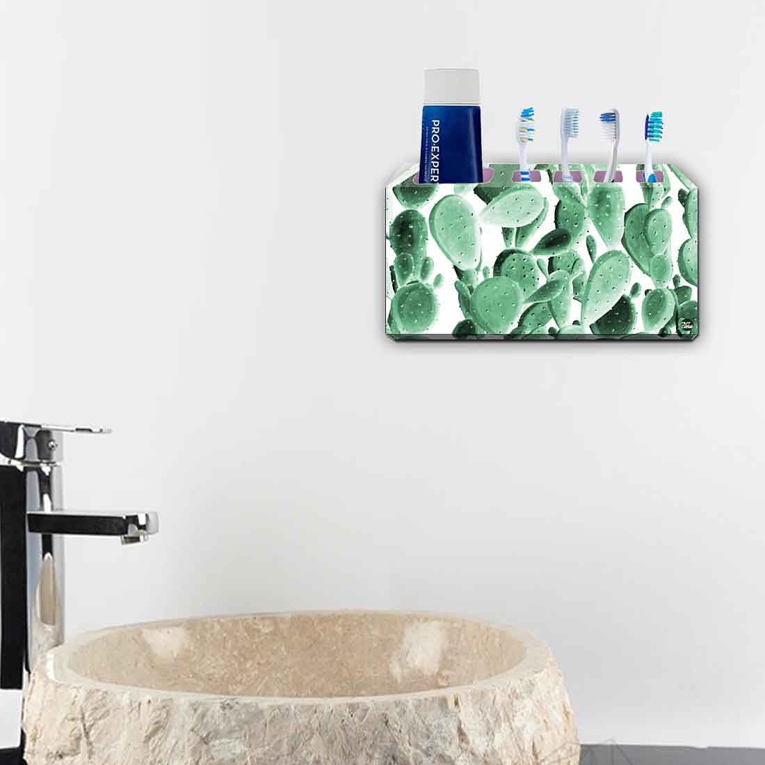 Toothbrush Holder Wall Mounted -Green Cactus Nutcase