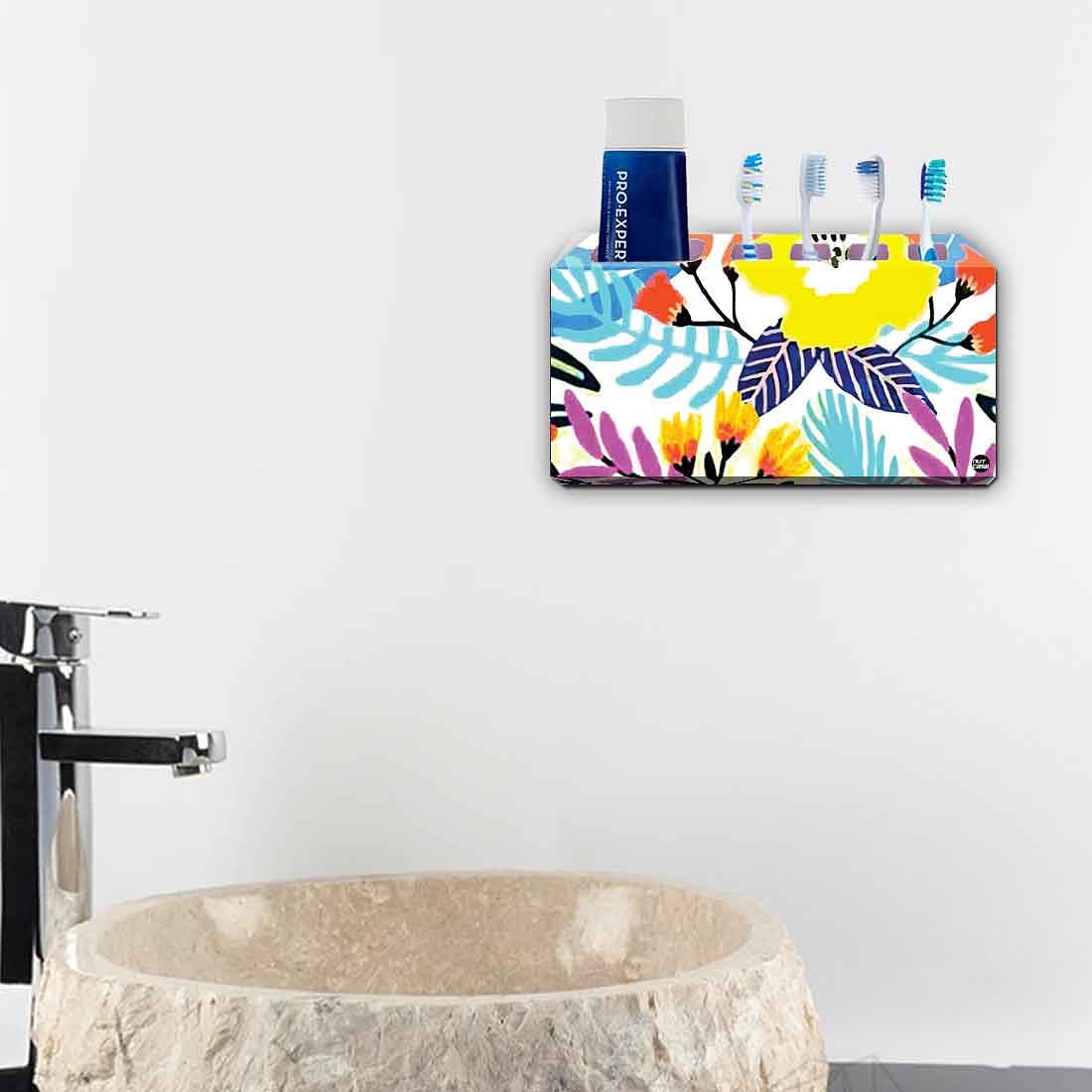 Toothbrush Holder Wall Mounted -Floral Nutcase