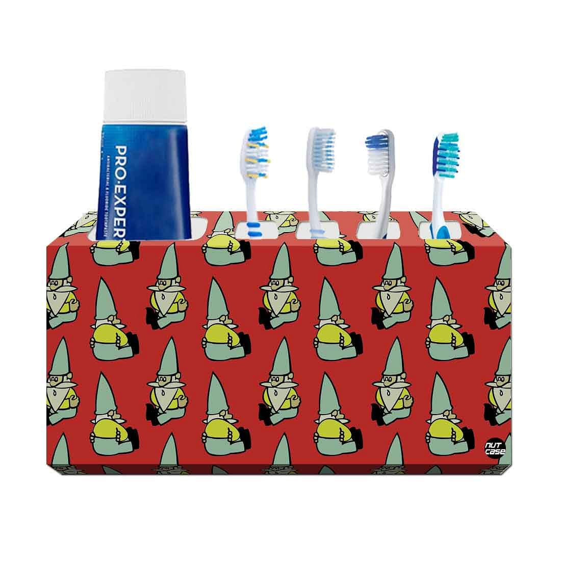 Toothbrush Holder Wall Mounted -Gnome Red Nutcase