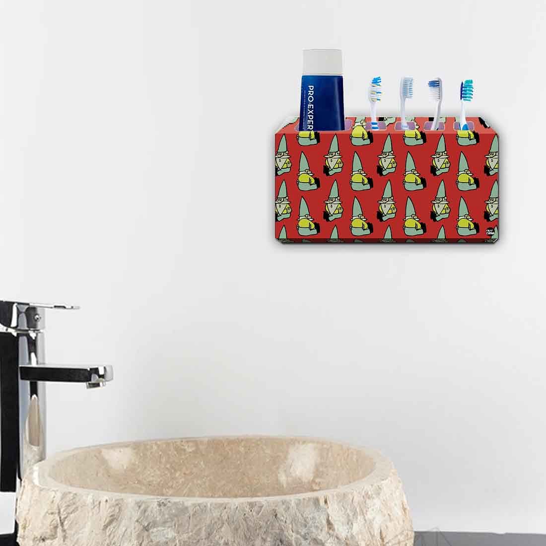 Toothbrush Holder Wall Mounted -Gnome Red Nutcase