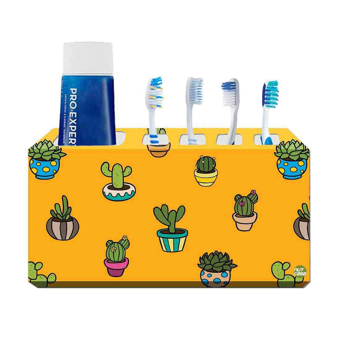 Cute Toothbrush Basket for Bathroom with Printed Baby Plants Design Nutcase
