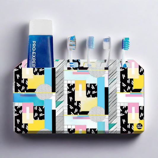 4 Toothbrush Holder Wall Mount -Box Pattern Nutcase