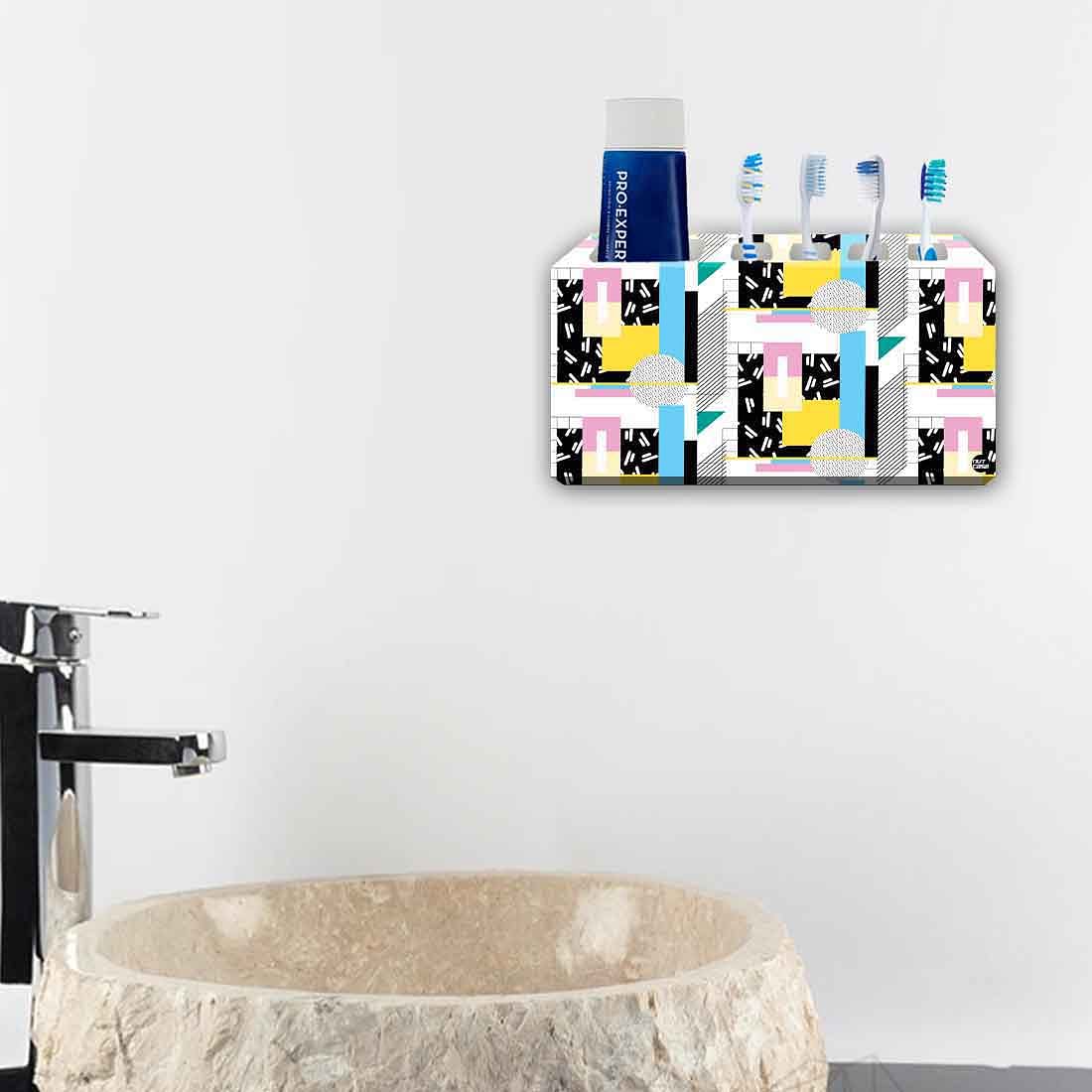4 Toothbrush Holder Wall Mount -Box Pattern Nutcase
