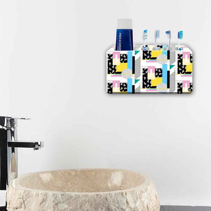 4 Toothbrush Holder Wall Mount -Box Pattern Nutcase