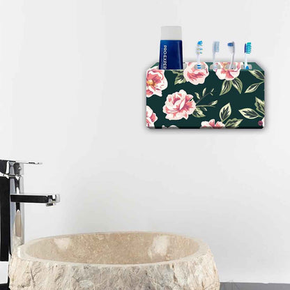 Toothbrush Holder Wall Mounted -Vintage Pink Rose Nutcase