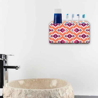 Toothbrush Holder Wall Mounted -Diamond Pattern Pink Nutcase