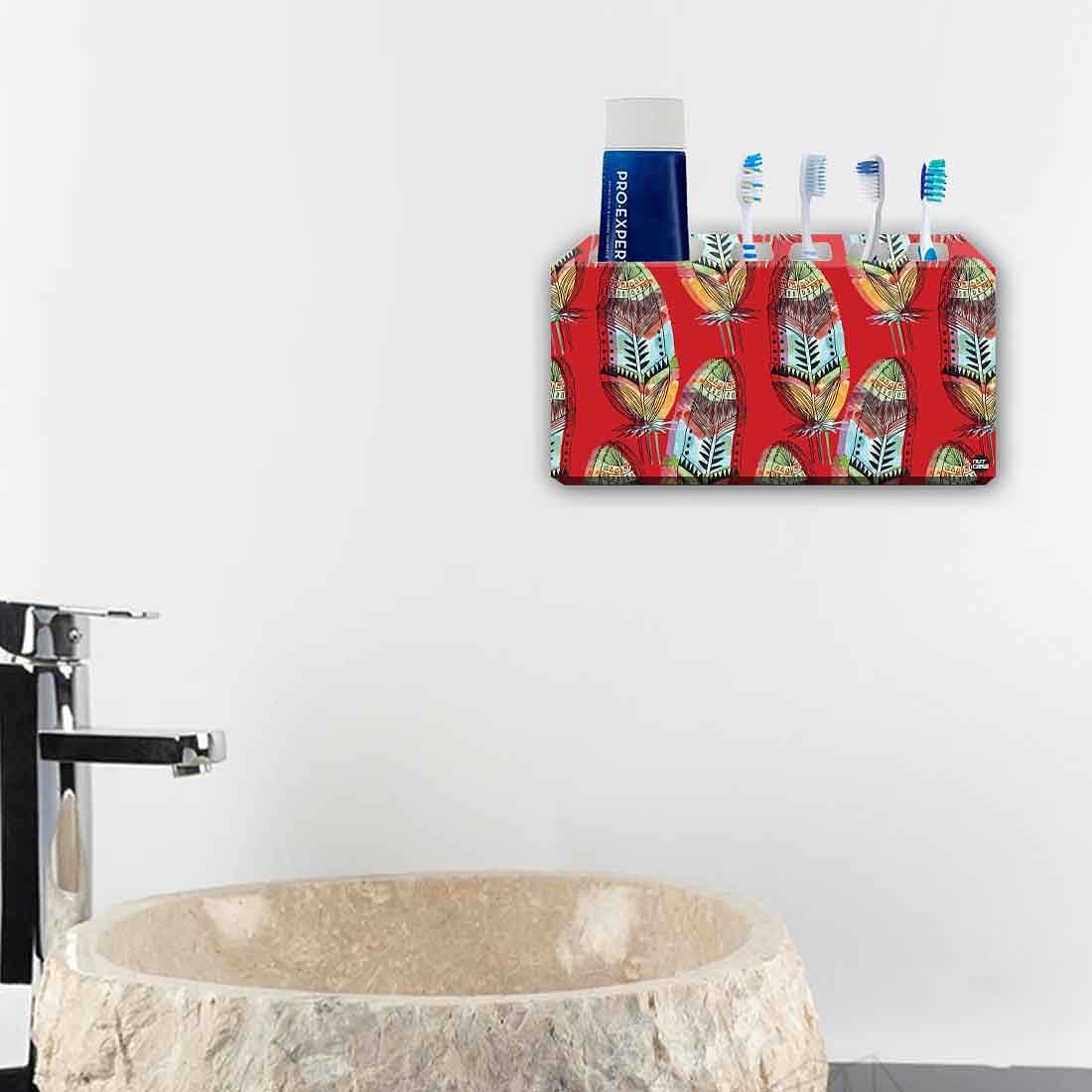 Wall Mounted Toothbrush Holder Stand Organizer-Blood Feathers Nutcase