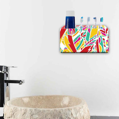 Bathroom Toothbrush Holder Toothpaste Stand Organizer-Rainbow Feathers Nutcase