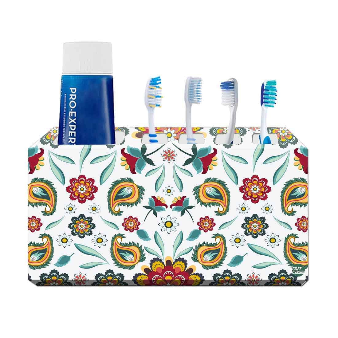 Toothbrush and Toothpaste Holder Wall Mount-Mango Leaf Nutcase