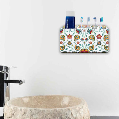 Toothbrush and Toothpaste Holder Wall Mount-Mango Leaf Nutcase