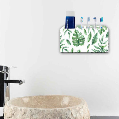 Toothbrush Holder Wall Mounted -  Tropical Leaves Nutcase