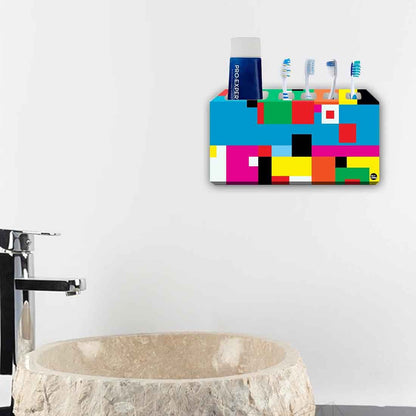 Toothbrush Holder Wall Mounted -Blocks of Color Nutcase