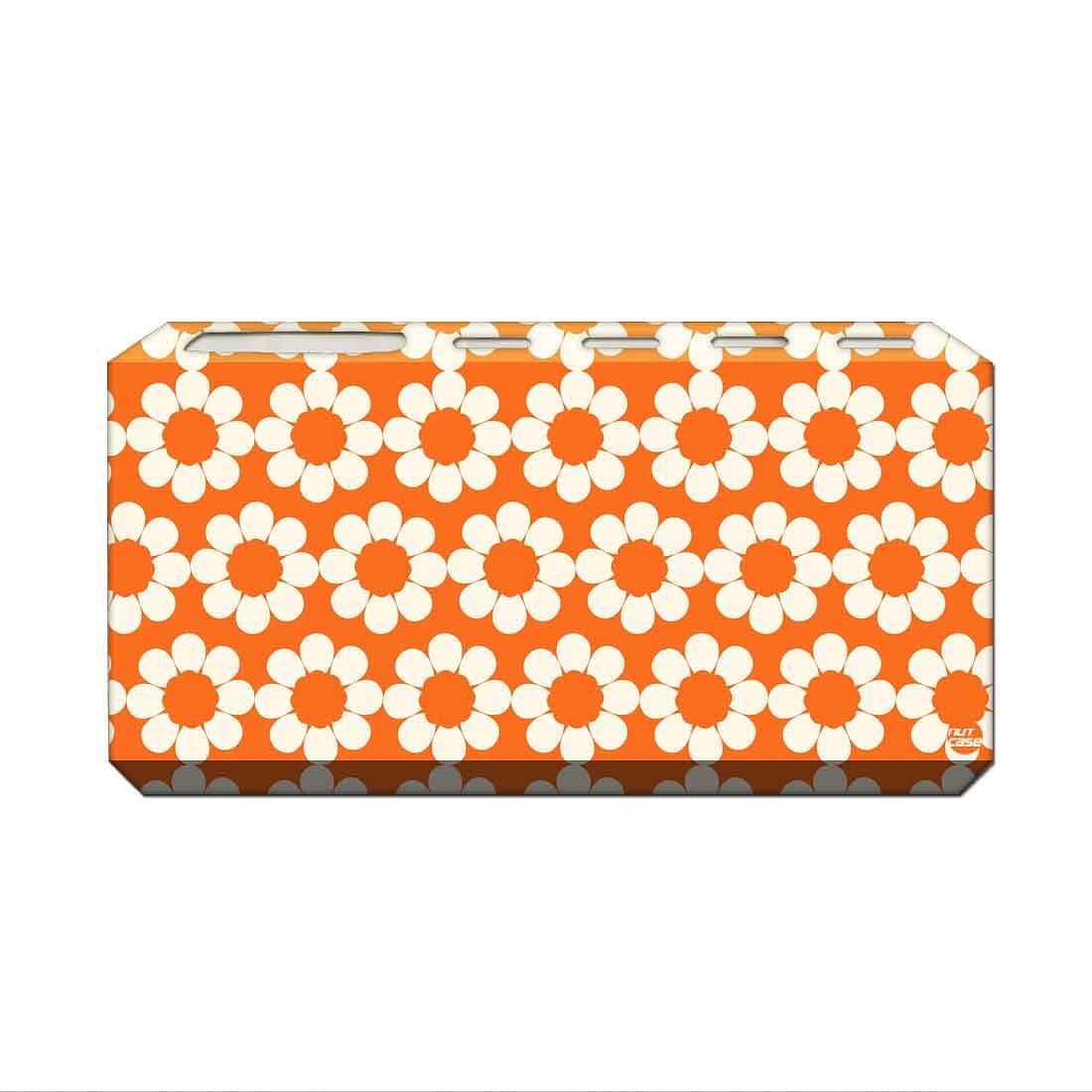 Toothbrush Holder Wall Mounted -Orange Flowers Design Nutcase