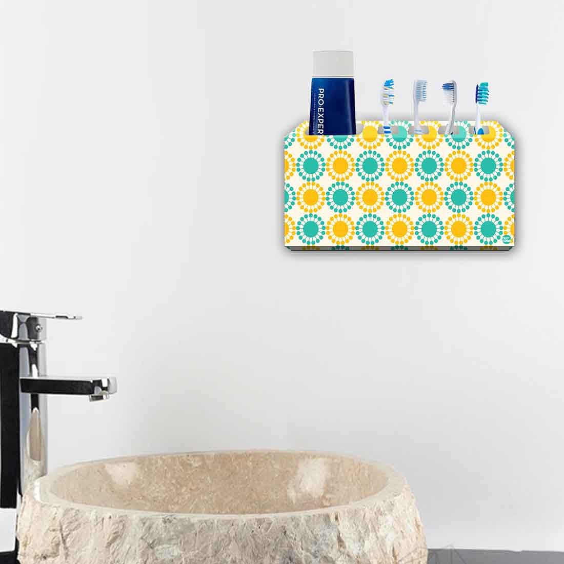 Toothbrush Holder Wall Mounted -Colorful Flowers Design Nutcase