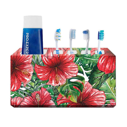 Toothbrush Holder Wall Mounted -Hibiscus Flower Nutcase