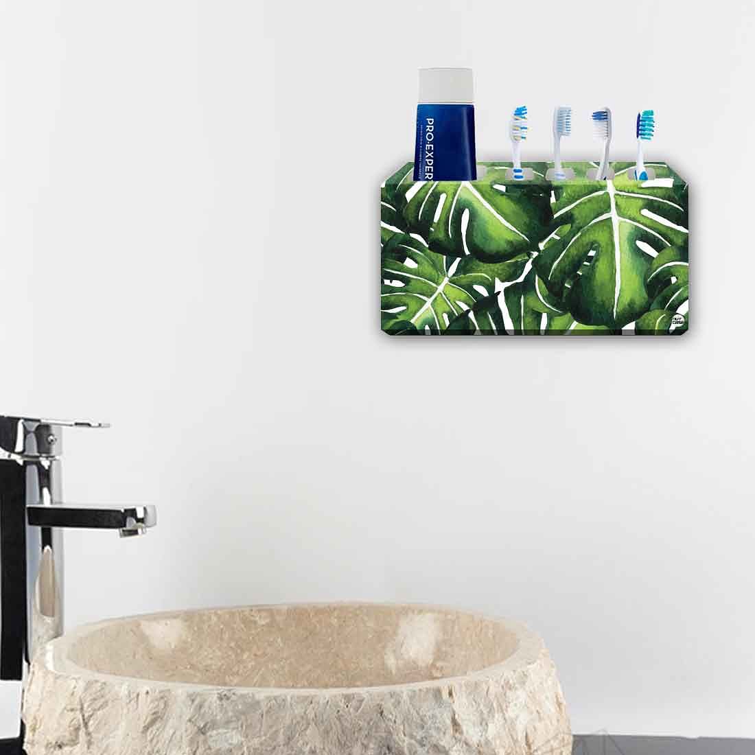 Toothbrush Holder Wall Mounted -Monstera Plants Nutcase