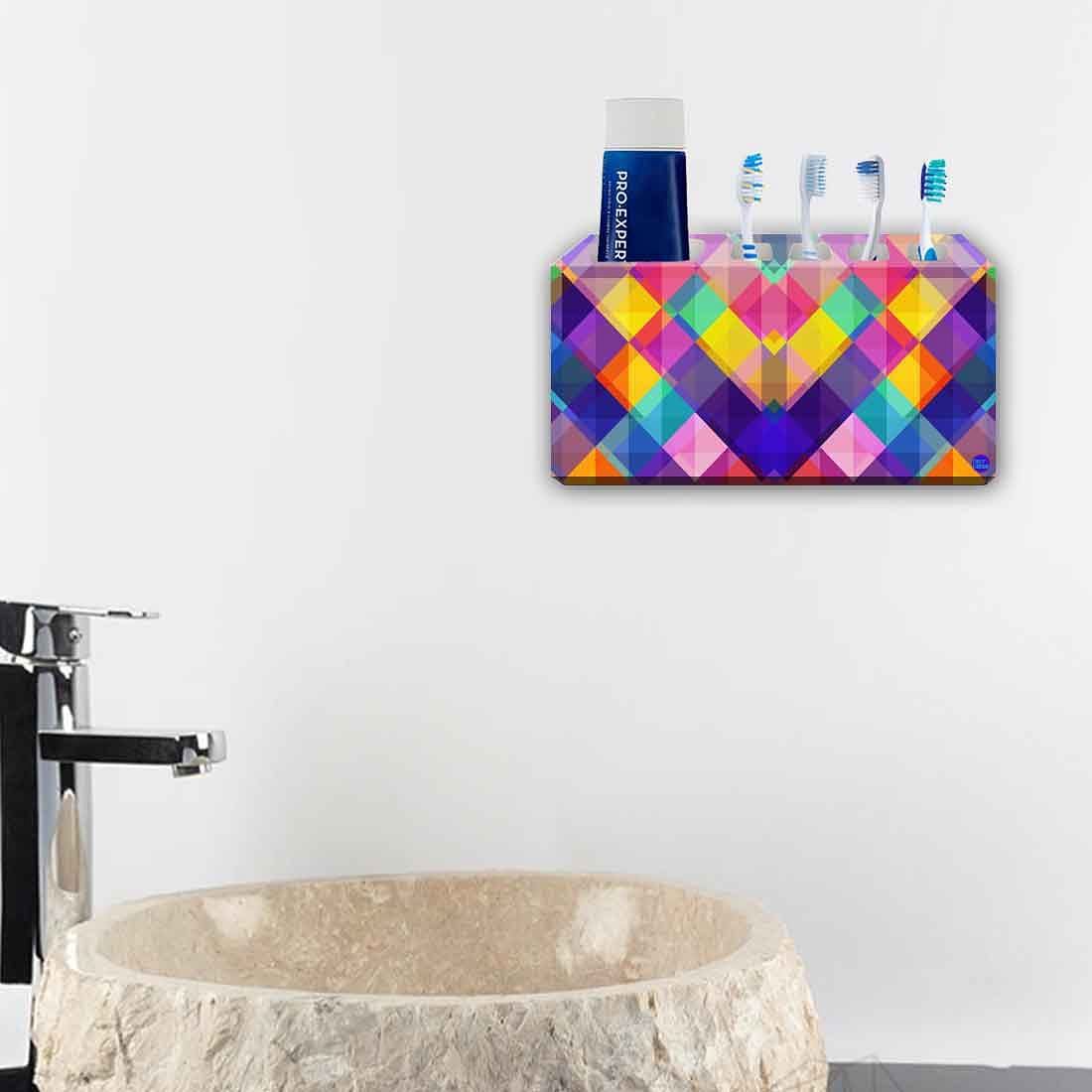 Toothbrush Holder Wall Mounted -Colorful Checkbox Nutcase