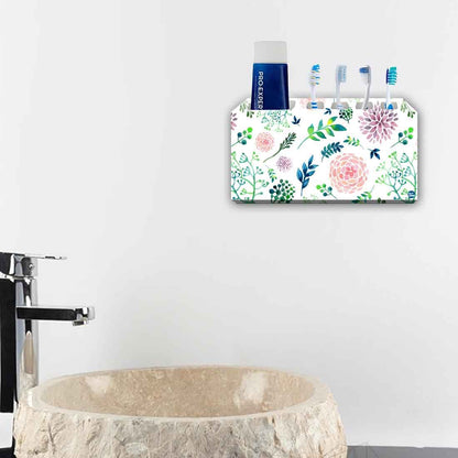 Toothbrush Holder Wall Mounted -Cute Flowers Nutcase