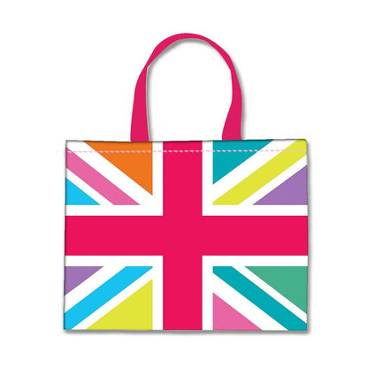 Designer Tote Bag With Zip Beach Gym Travel Bags -  Multicolor Union Jack British Flag Nutcase