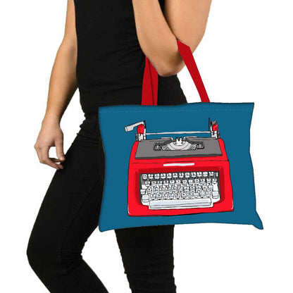 Designer Tote Bag With Zip Beach Gym Travel Bags -  Typewriter Nutcase