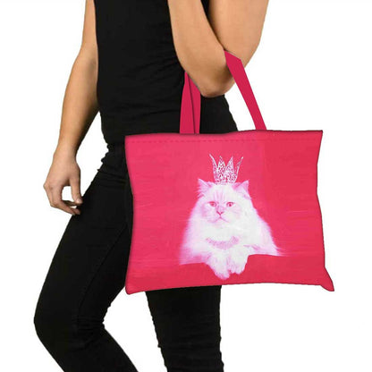 Designer Tote Bag With Zip Beach Gym Travel Bags -  Princess Cat Nutcase