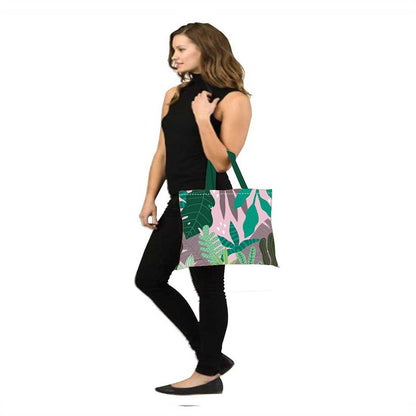 Designer Tote Bag With Zip Beach Gym Travel Bags -  Tropical Vibes Nutcase