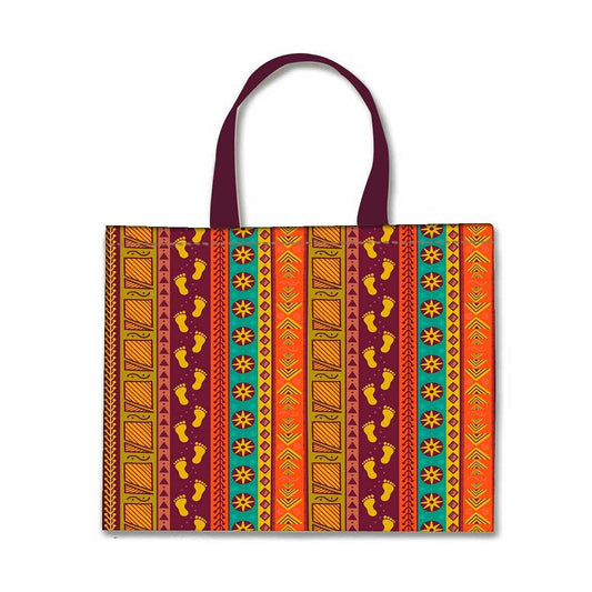 Nutcase Designer Tote Bag for Women Gym Beach Travel Shopping Fashion Bags with Zip Closure - Ethnic Designer Nutcase
