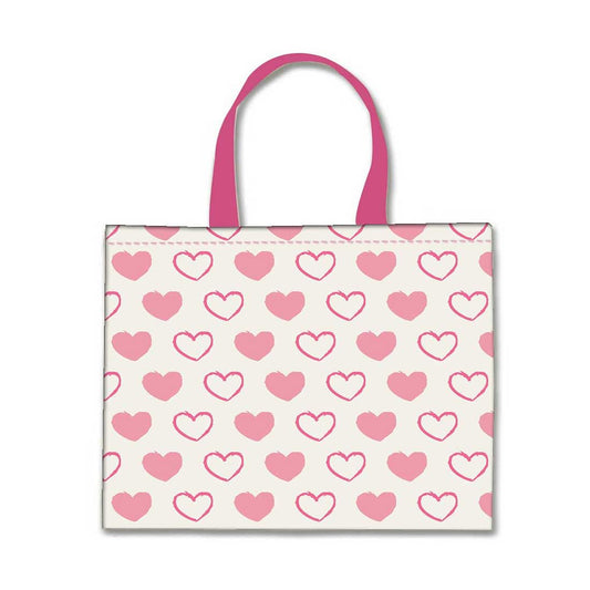Designer Tote Bag With Zip Beach Gym Travel Bags -  Soft Pink Hearts Nutcase