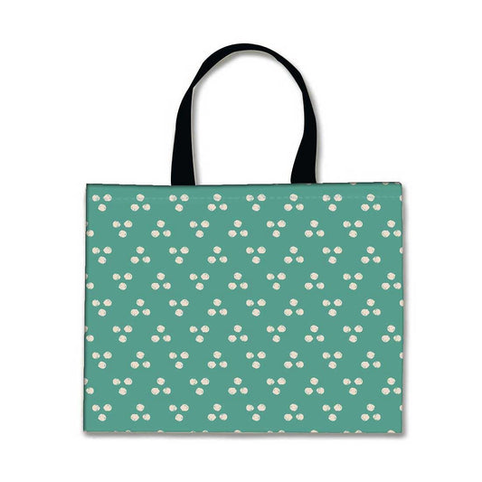 Designer Tote Bag With Zip Beach Gym Travel Bags -  Dots - Blue Nutcase