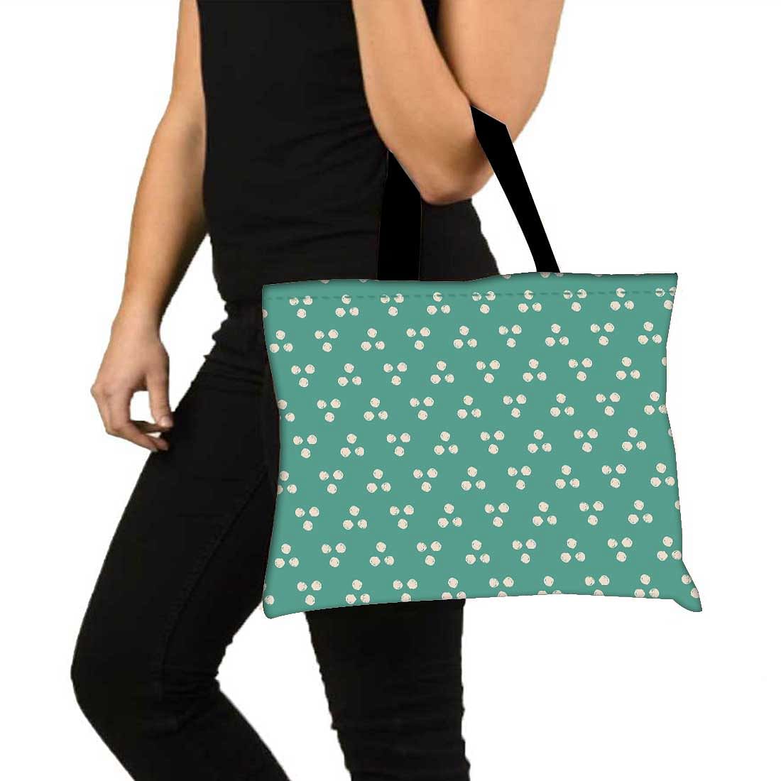 Designer Tote Bag With Zip Beach Gym Travel Bags - Dots - Blue