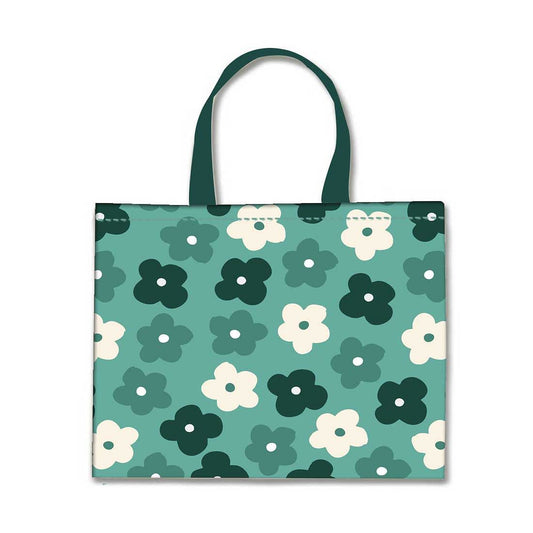 Nutcase Designer Tote Bag for Women Gym Beach Travel Shopping Fashion Bags with Zip Closure and Internal Pocket to keep cash/valuables - Green Flowers Nutcase