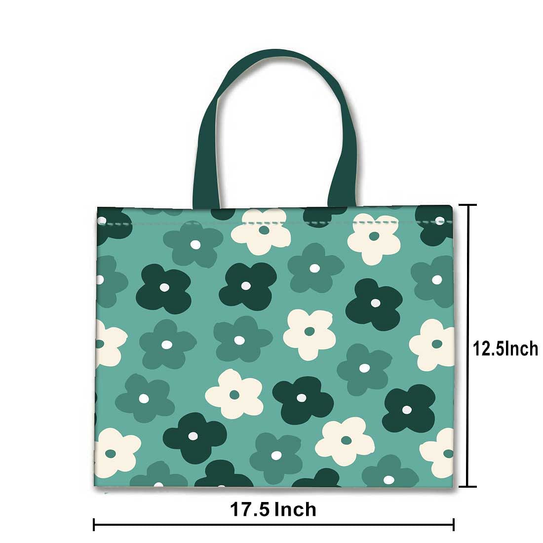 Nutcase Designer Tote Bag for Women Gym Beach Travel Shopping Fashion Bags  with Zip Closure and Internal Pocket to keep cash/valuables - Green Flowers