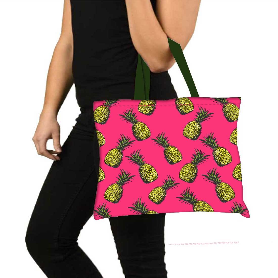 Designer Tote Bag With Zip Beach Gym Travel Bags -  Pineapple Nutcase