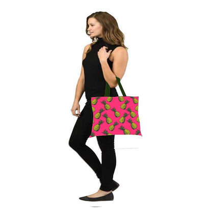 Designer Tote Bag With Zip Beach Gym Travel Bags -  Pineapple Nutcase