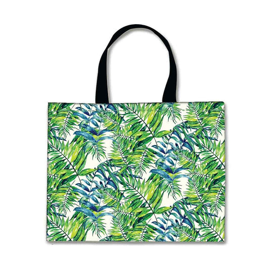 Designer Tote Bag With Zip Beach Gym Travel Bags -  Green Leaf Nutcase