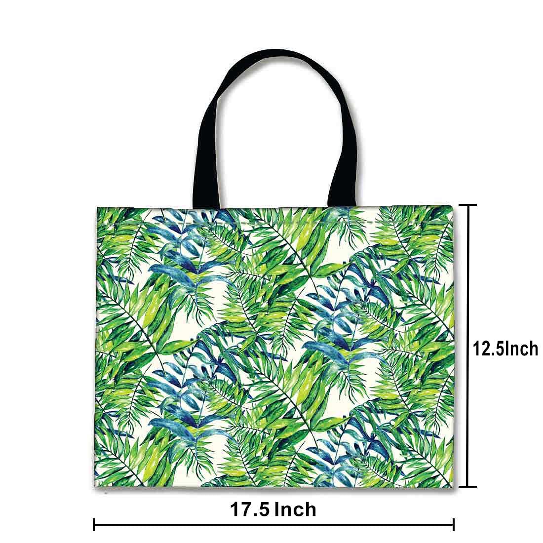 Designer Tote Bag With Zip Beach Gym Travel Bags -  Green Leaf Nutcase