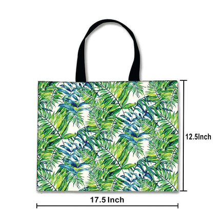 Designer Tote Bag With Zip Beach Gym Travel Bags -  Green Leaf Nutcase