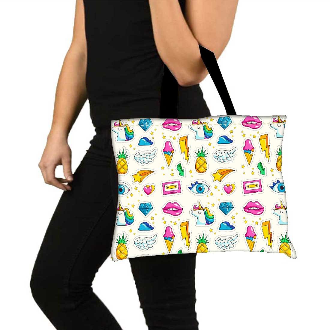 Designer Tote Bag With Zip Beach Gym Travel Bags -  Lips & Eyes Nutcase