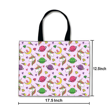 Designer Tote Bag With Zip Beach Gym Travel Bags -  Sweet Unicorn Nutcase